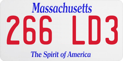 MA license plate 266LD3