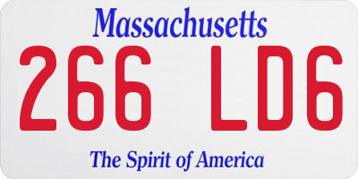 MA license plate 266LD6