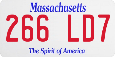 MA license plate 266LD7