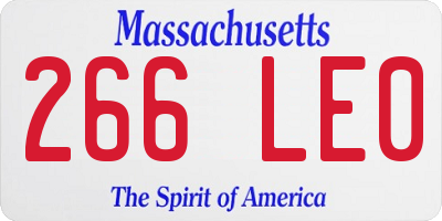 MA license plate 266LE0