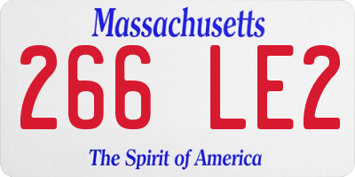MA license plate 266LE2