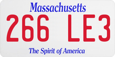 MA license plate 266LE3