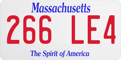 MA license plate 266LE4