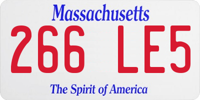 MA license plate 266LE5