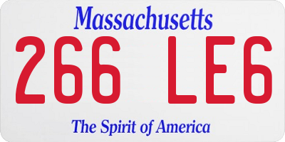 MA license plate 266LE6