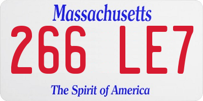 MA license plate 266LE7