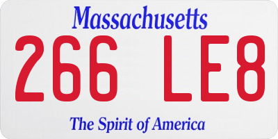 MA license plate 266LE8