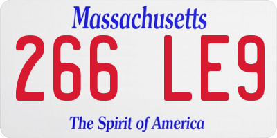 MA license plate 266LE9