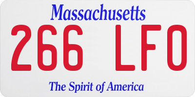 MA license plate 266LF0