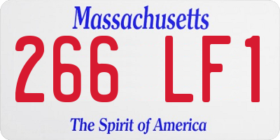 MA license plate 266LF1