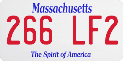 MA license plate 266LF2
