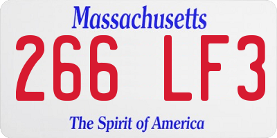 MA license plate 266LF3