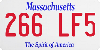 MA license plate 266LF5