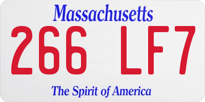 MA license plate 266LF7