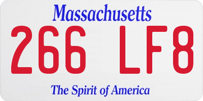 MA license plate 266LF8
