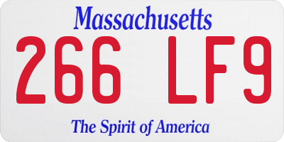 MA license plate 266LF9