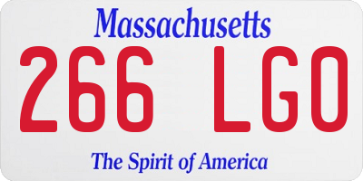 MA license plate 266LG0