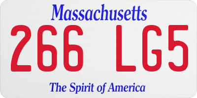 MA license plate 266LG5
