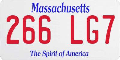 MA license plate 266LG7