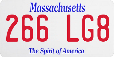 MA license plate 266LG8