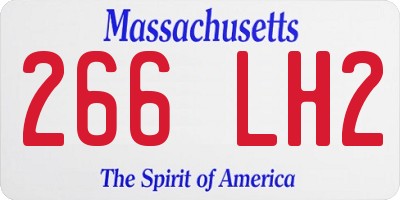 MA license plate 266LH2