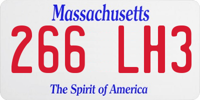 MA license plate 266LH3