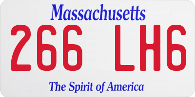 MA license plate 266LH6
