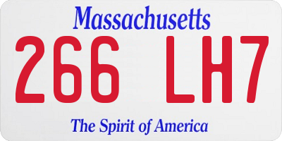 MA license plate 266LH7