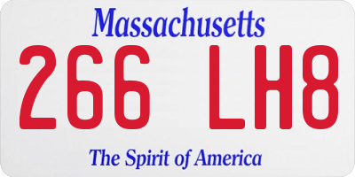 MA license plate 266LH8