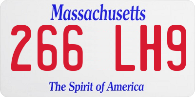 MA license plate 266LH9