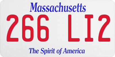 MA license plate 266LI2