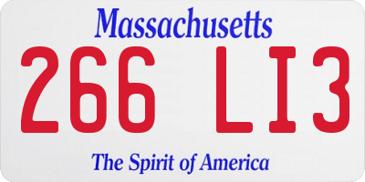 MA license plate 266LI3