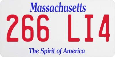 MA license plate 266LI4