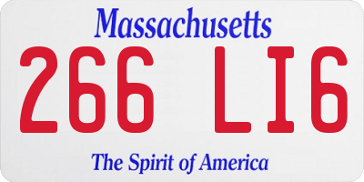 MA license plate 266LI6