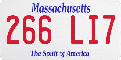 MA license plate 266LI7