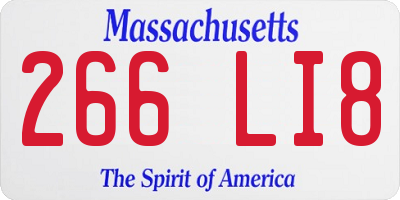 MA license plate 266LI8