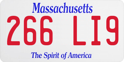 MA license plate 266LI9