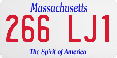 MA license plate 266LJ1