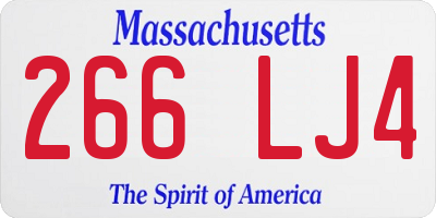 MA license plate 266LJ4
