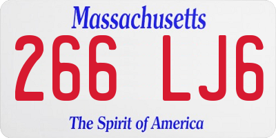 MA license plate 266LJ6