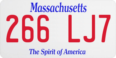 MA license plate 266LJ7