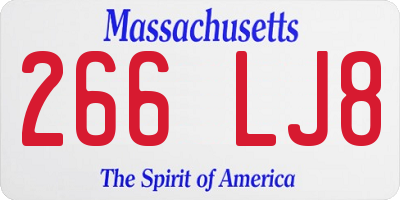 MA license plate 266LJ8