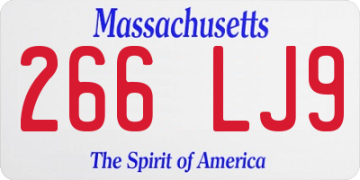 MA license plate 266LJ9