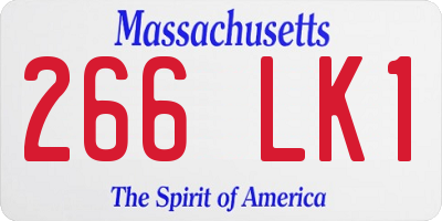 MA license plate 266LK1