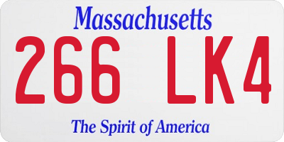 MA license plate 266LK4