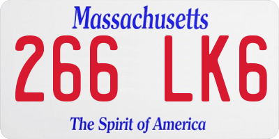 MA license plate 266LK6