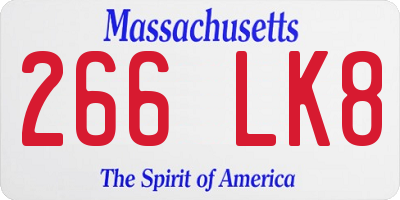 MA license plate 266LK8