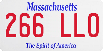 MA license plate 266LL0