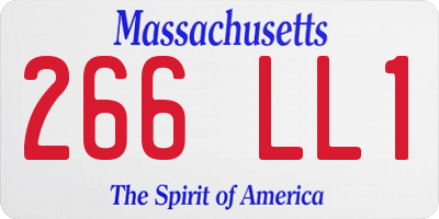 MA license plate 266LL1