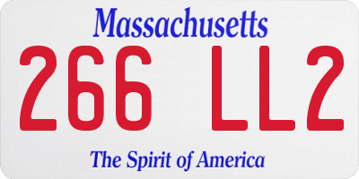 MA license plate 266LL2